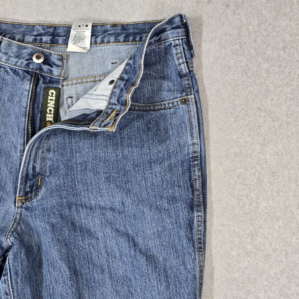 Cinch Men Jeans 33X34 Blue Denim Green Label Relaxed Tapered 32" Inseam - Picture 5 of 12